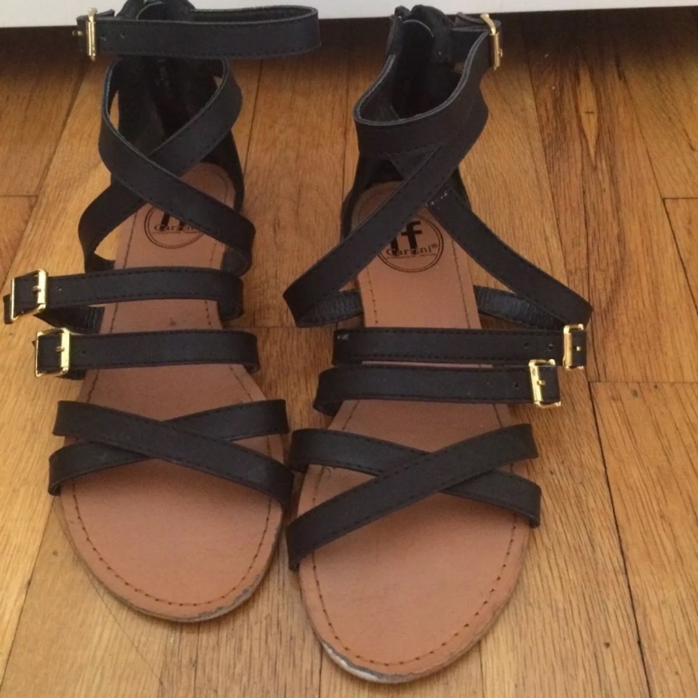 BLACK GLADIATOR SANDAL BY IF Carrini